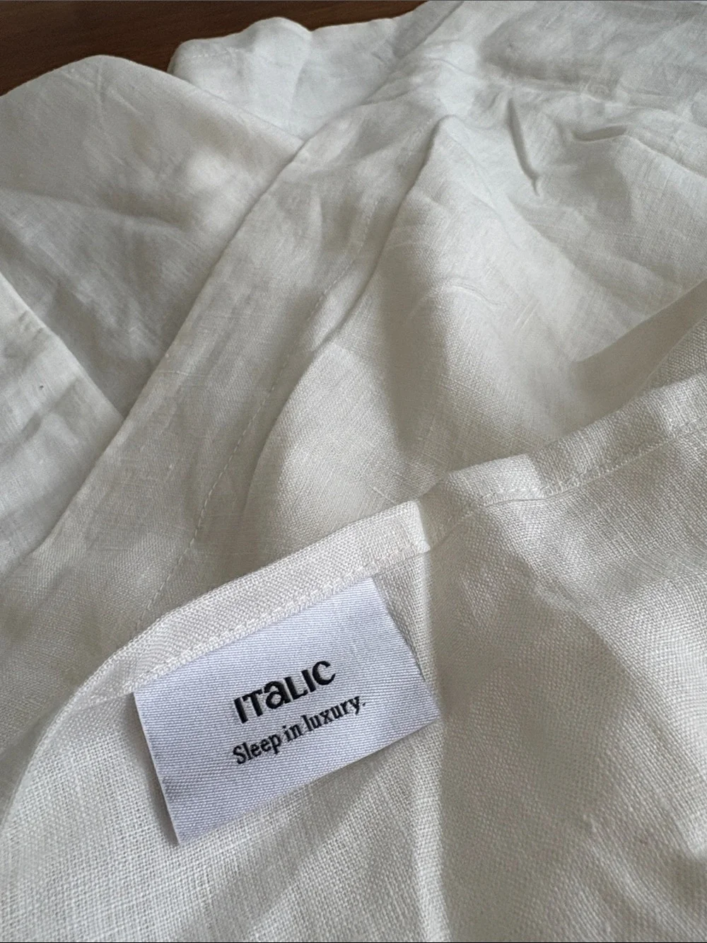 NEW! Italic 100% European Linen King Pillow Shams White Set of 2